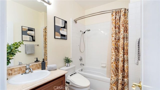 2225 Wind River Ln, Rowland Heights, CA 91748 - bathroom with vanity, shower / bathtub combination with curtain, and toilet