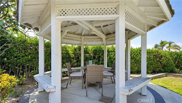 2225 Wind River Ln, Rowland Heights, CA 91748 - view of patio with outdoor dining area and a gazebo