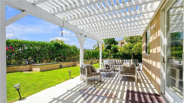 2225 Wind River Ln, Rowland Heights, CA 91748 - view of patio / terrace with an outdoor hangout area and a pergola