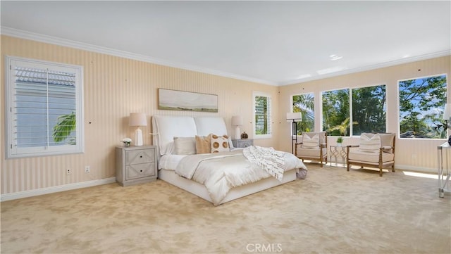 2225 Wind River Ln, Rowland Heights, CA 91748 - bedroom with ornamental molding, carpet, and baseboards