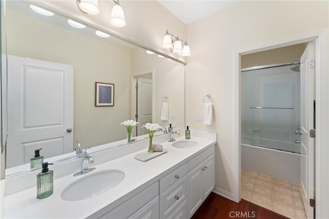 33 Lacebark, Irvine, CA 92618 - bathroom with double vanity and bath / shower combo with glass door