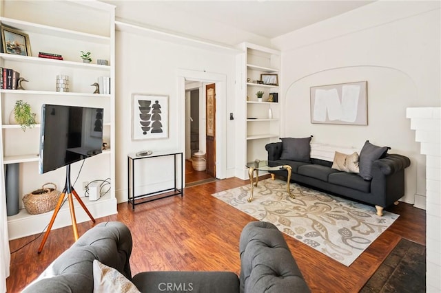 256 E 1st Ave, Chico, CA 95926 - living area with wood finished floors and built in shelves