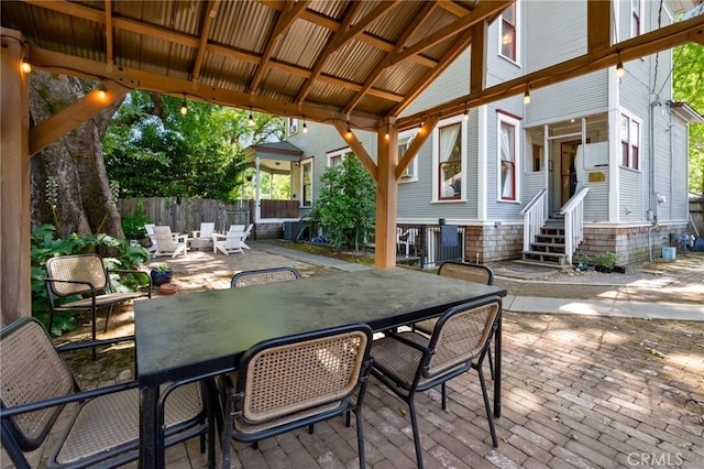 256 E 1st Ave, Chico, CA 95926 - view of patio / terrace with outdoor dining space and entry steps