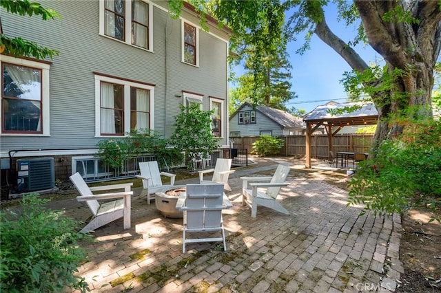 256 E 1st Ave, Chico, CA 95926 - view of patio featuring a gazebo and a fire pit