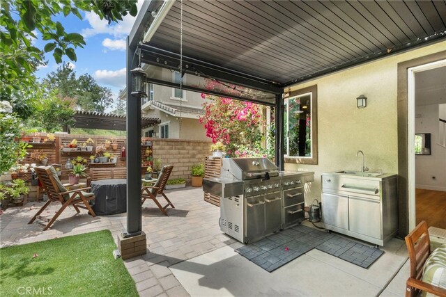 28321 Esplanada Dr, Valencia, CA 91354 - view of patio featuring a sink and a grill