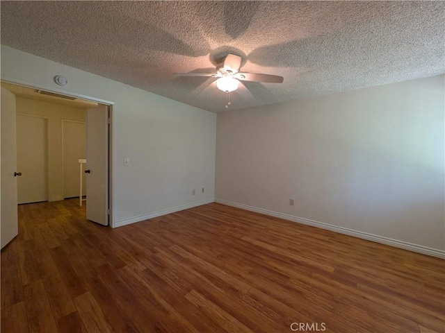 1266 Tarryglen Ln, San Dimas, CA 91773 - empty room featuring ceiling fan, wood finished floors, a textured ceiling, and baseboards