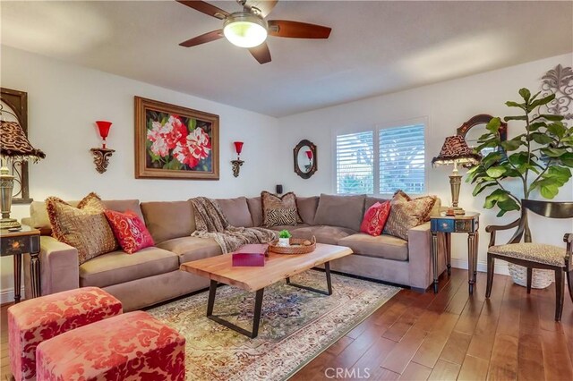 1717 Cumbre Dr, San Pedro, CA 90732 - living room with ceiling fan and wood-type flooring
