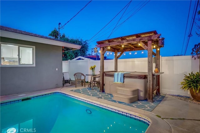 1717 Cumbre Dr, San Pedro, CA 90732 - view of pool with a hot tub and a patio