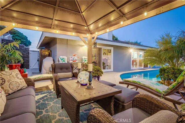 1717 Cumbre Dr, San Pedro, CA 90732 - view of patio with an outdoor pool and an outdoor hangout area