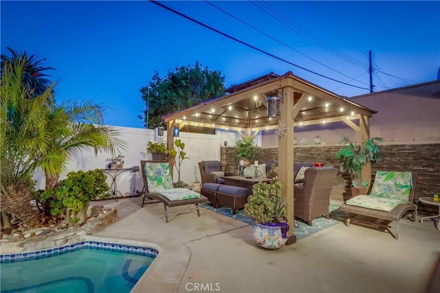 1717 Cumbre Dr, San Pedro, CA 90732 - fenced backyard with a gazebo, a patio area, and an outdoor living space