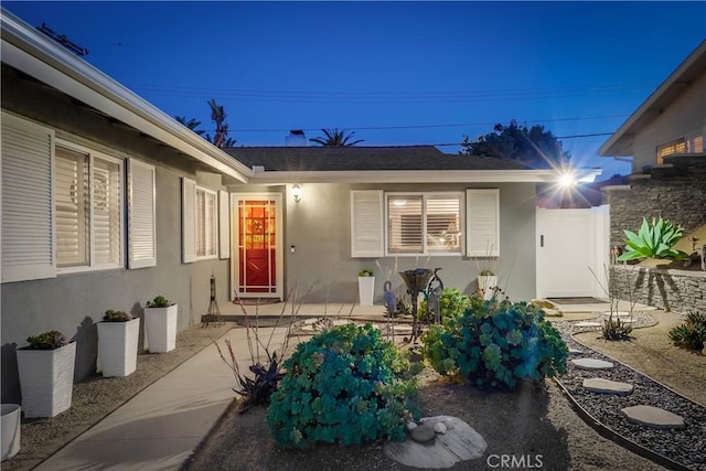 1717 Cumbre Dr, San Pedro, CA 90732 - entrance to property with stucco siding and a patio area