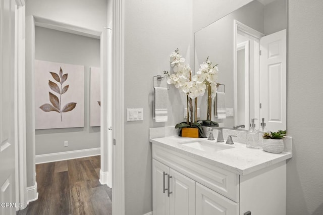 508 Autumn Path Ln, Santa Paula, CA 93060 - bathroom featuring vanity, wood finished floors, and baseboards