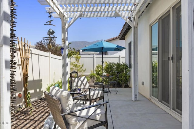 508 Autumn Path Ln, Santa Paula, CA 93060 - view of patio / terrace with a pergola and a mountain view