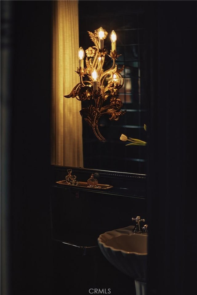7148 Marshfield Way, Los Angeles, CA 90046 - detailed view of a sink and a chandelier