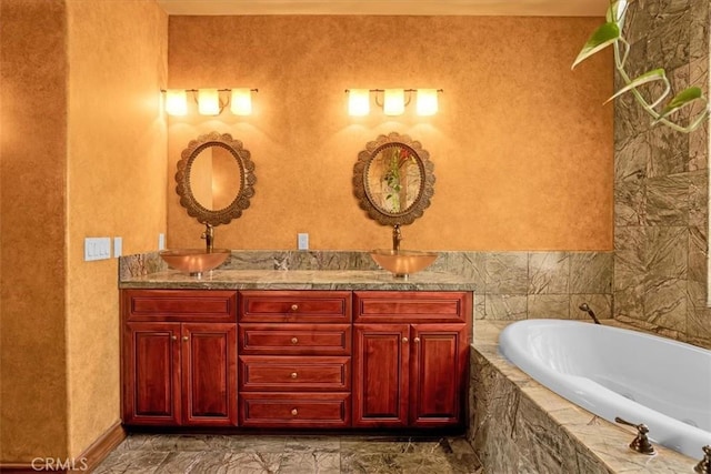 57934 Juarez Dr, Yucca Valley, CA 92284 - bathroom featuring a bath and double vanity