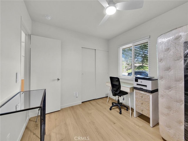 28839 Conejo View Dr, Agoura Hills, CA 91301 - office space with light wood-style floors, ceiling fan, and baseboards