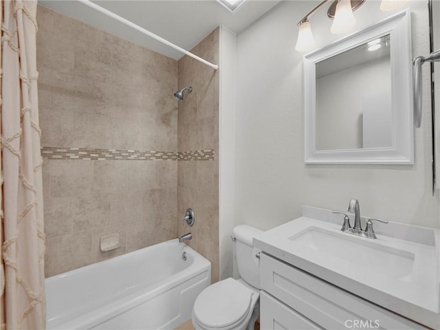28839 Conejo View Dr, Agoura Hills, CA 91301 - full bath with shower / bath combination with curtain, vanity, and toilet