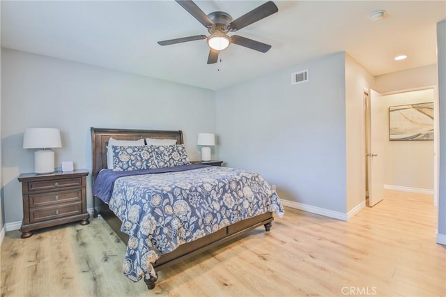 5427 E Pine Ridge Way Unit D, Anaheim, CA 92807 - bedroom with wood finished floors, baseboards, and a ceiling fan