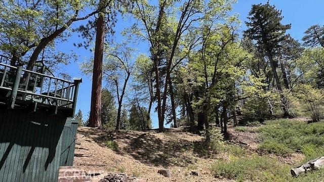33796 Cedar Pines Ln, Green Valley Lake, CA 92341 - view of yard with a wooden deck