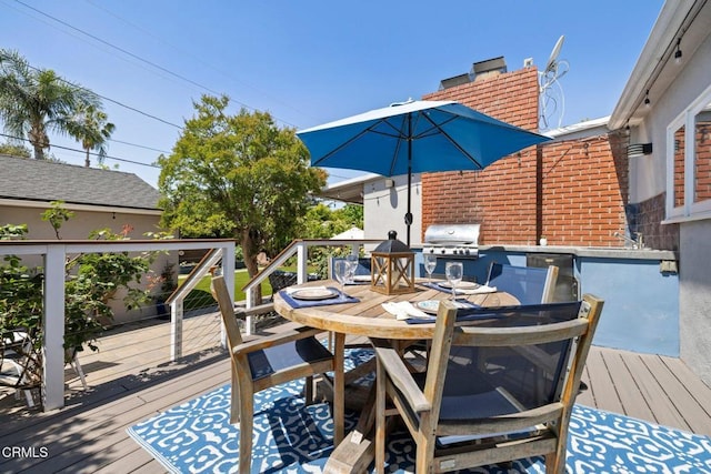 2156 Las Lunas St, Pasadena, CA 91107 - wooden terrace featuring outdoor dining space and area for grilling