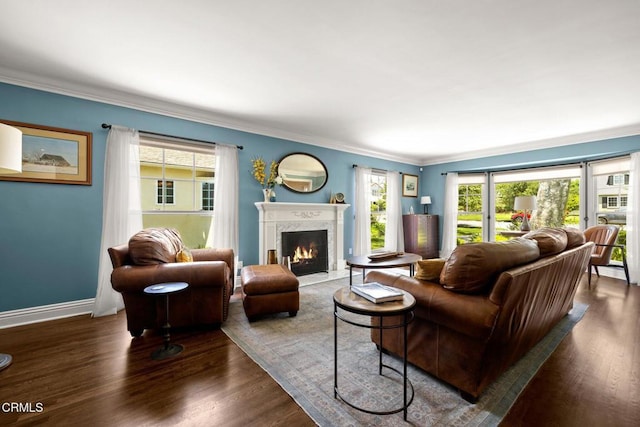2156 Las Lunas St, Pasadena, CA 91107 - living room with a high end fireplace, wood finished floors, and ornamental molding