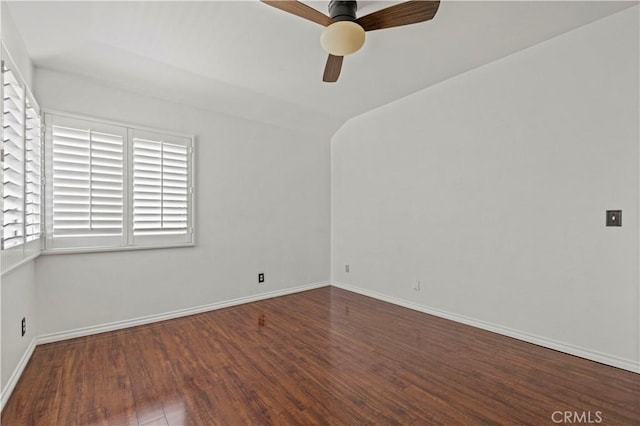 26966 Flo Ln Unit 318, Canyon Country, CA 91351 - spare room featuring ceiling fan, wood finished floors, and vaulted ceiling