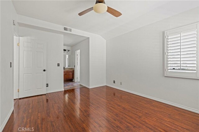 26966 Flo Ln Unit 318, Canyon Country, CA 91351 - empty room with ceiling fan and wood finished floors