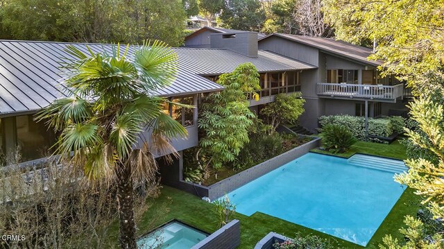 140 Belday Rd, Pasadena, CA 91105 - view of pool featuring a yard