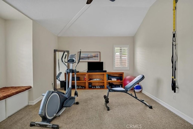 2279 Calle Liseta, San Dimas, CA 91773 - workout room with carpet and vaulted ceiling