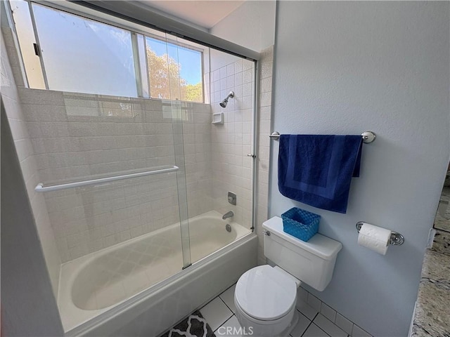 3381 Bandit Cir, Huntington Beach, CA 92649 - bathroom featuring combined bath / shower with glass door and tile patterned flooring