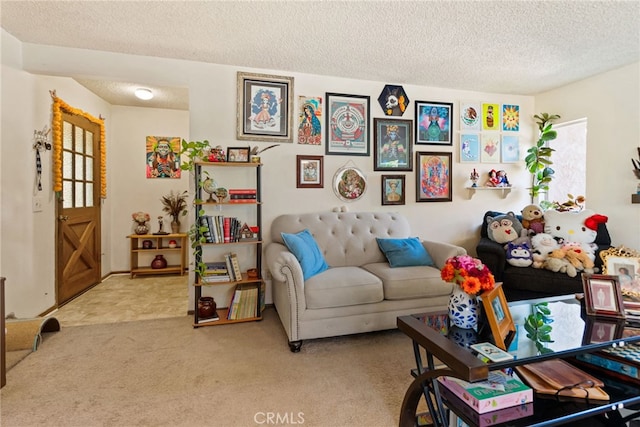 4271 Baggett Dr, Riverside, CA 92505 - living room featuring a textured ceiling and carpet floors
