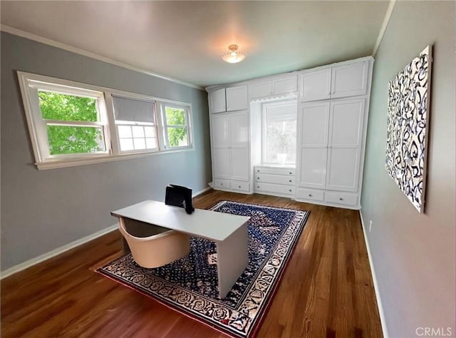 3275 N D St, San Bernardino, CA 92405 - office space featuring ornamental molding, wood finished floors, and baseboards