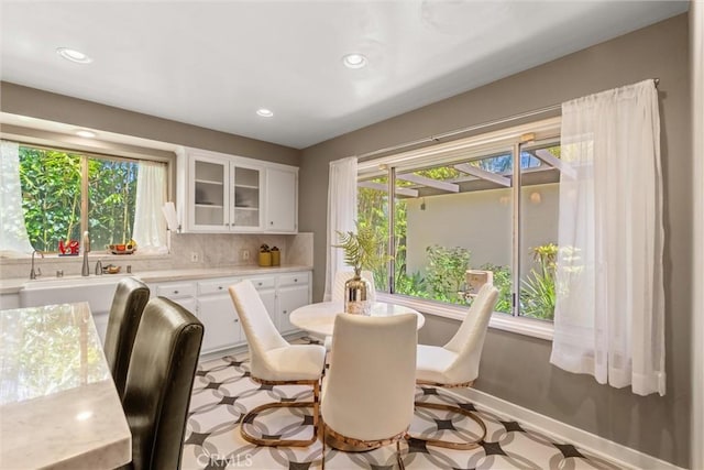 3517 Scadlock Ln, Sherman Oaks, CA 91403 - dining space featuring plenty of natural light, recessed lighting, baseboards, and light floors