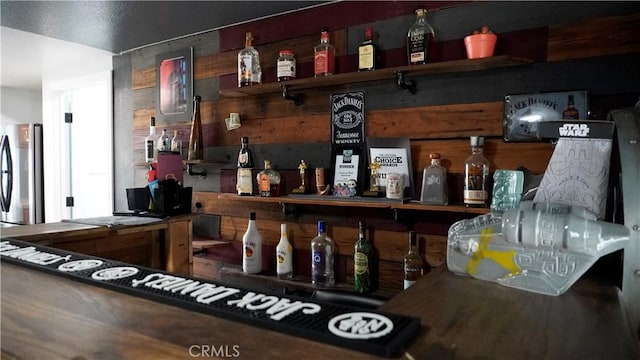 9322 Candlelight St, Apple Valley, CA 92308 - indoor dry bar featuring freestanding refrigerator