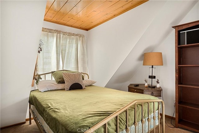 664 Yukon Rd, Green Valley Lake, CA 92341 - bedroom with carpet flooring, baseboards, and wooden ceiling