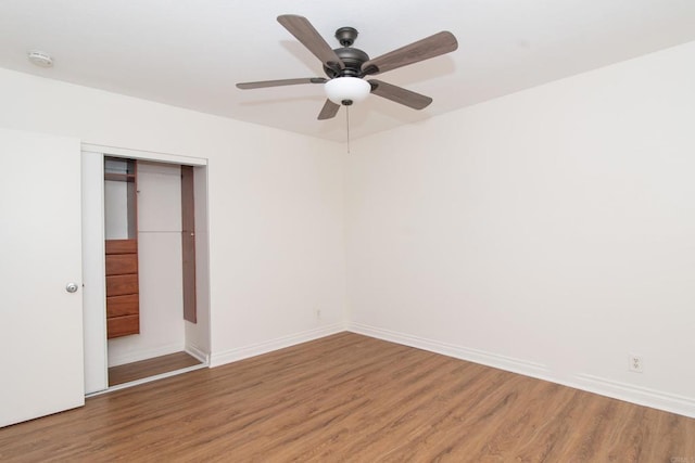 3630 S Barcelona St Unit 3, Spring Valley, CA 91977 - unfurnished bedroom with light wood-type flooring, baseboards, a closet, and ceiling fan