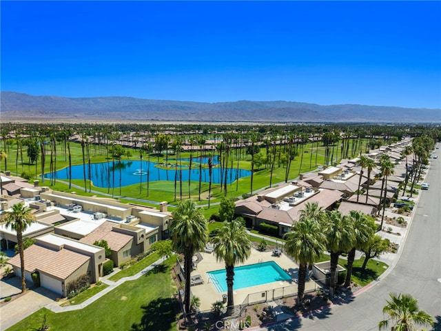 76022 Honeysuckle Dr, Palm Desert, CA 92211 - aerial view of residential area featuring a water and mountain view
