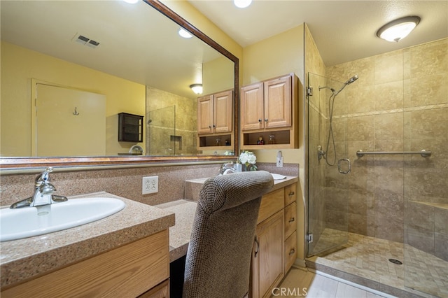 76022 Honeysuckle Dr, Palm Desert, CA 92211 - full bath featuring vanity and a shower stall