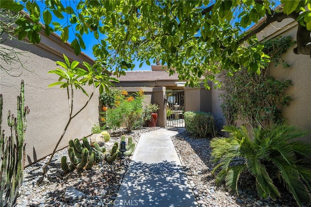 76022 Honeysuckle Dr, Palm Desert, CA 92211 - entrance to property with stucco siding