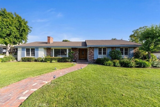 1130 Hidden Springs Ln, Glendora, CA 91741 - single story home with a front yard and a chimney