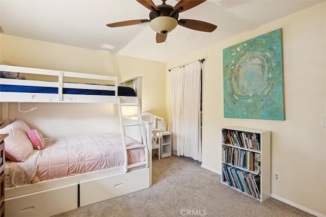 6950 Navarette Ave, Atascadero, CA 93422 - bedroom with carpet, a ceiling fan, and baseboards