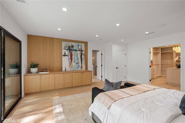 20215 Lorenzana Dr, Woodland Hills, CA 91364 - bedroom with light wood-style flooring, recessed lighting, and ensuite bath