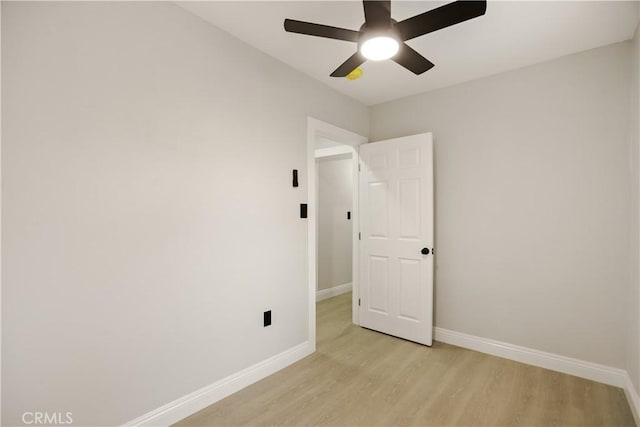 605 E Fredricks St, Barstow, CA 92311 - unfurnished room featuring light wood-style floors, ceiling fan, and baseboards