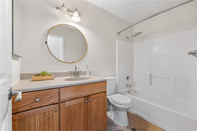45634 Berkshire St, Lancaster, CA 93534 - full bath with toilet, vanity, bathtub / shower combination, and tile patterned flooring