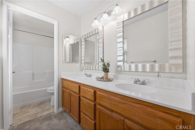 45634 Berkshire St, Lancaster, CA 93534 - full bath with double vanity, toilet, and washtub / shower combination