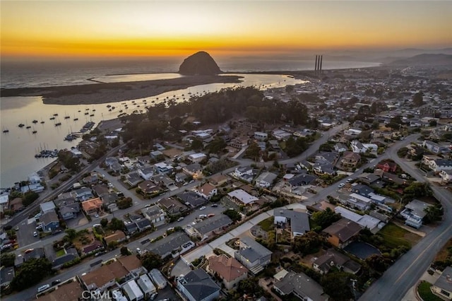 290 Piney Ln, Morro Bay, CA 93442 - aerial view at dusk of view of water and beach and a residential view