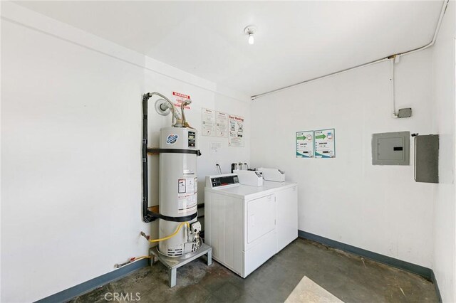 1242 Cedar Ave, Long Beach, CA 90813 - laundry area with independent washer and dryer, water heater, electric panel, and baseboards