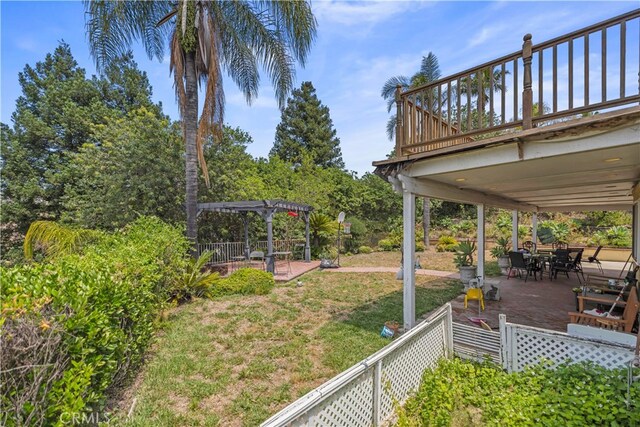 2350 Robert Rd, Rowland Heights, CA 91748 - view of yard with a pergola, a patio, and a deck