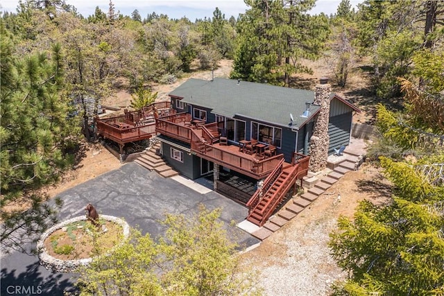43656 Ridge Crest Dr, Big Bear Lake, CA 92315 - view of subject property with a heavily wooded area