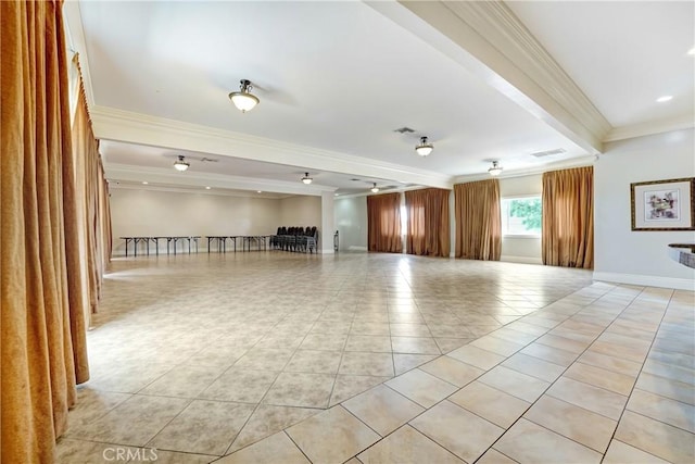 20235 Cohasset St Unit 6, Winnetka, CA 91306 - empty room with ornamental molding, light tile patterned floors, and baseboards